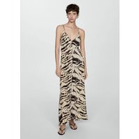 Langes Kleid mit Animal Print von Mango