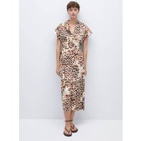 Animal-Print-Kleid mit Schleife von Mango