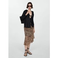 Rock mit Leopardenmuster und Raffdetails von Mango