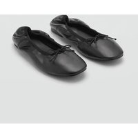 Leder-Ballerinas mit Schleife von Mango