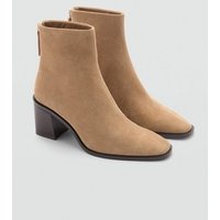 Lederstiefelette mit Absatz von Mango