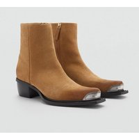Lederstiefelette mit Metallspitze Lederstiefelette mit Metallspitze von Mango