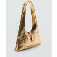 Ledertasche mit Metallic-Effekt von Mango