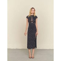 Polka-Dots-Kleid mit Schlitzdetail von Mango