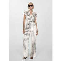 Satinierter Jumpsuit mit Streifenmuster von Mango