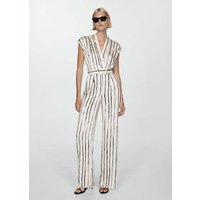 Satinierter Jumpsuit mit Streifenmuster Satinierter Jumpsuit mit Streifenmuster von Mango