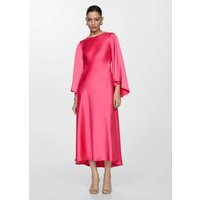 Satiniertes Kleid mit Trompetenärmeln von Mango