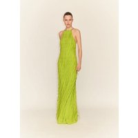 Schmucksteinverziertes Neckholderkleid mit Fransen Schmucksteinverziertes Neckholderkleid mit Fransen von Mango
