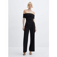 Schulterfreier Jumpsuit mit Raffdetail von Mango