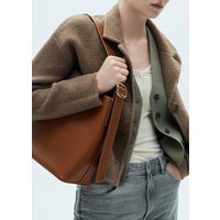 Shopper-Bag aus Leder von Mango