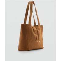 Shopper-Bag aus Leder von Mango