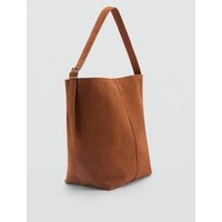 Shopper-Bag aus Leder von Mango