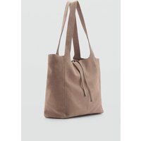 Shopper-Bag aus Leder von Mango