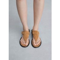 Slingback-Sandale aus Leder von Mango