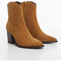 Stiefelette aus Rauleder mit Absatz Stiefelette aus Rauleder mit Absatz von Mango