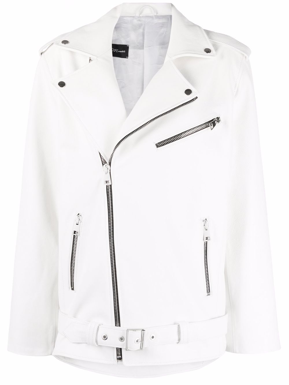 Manokhi Dad's leather jacket - White von Manokhi