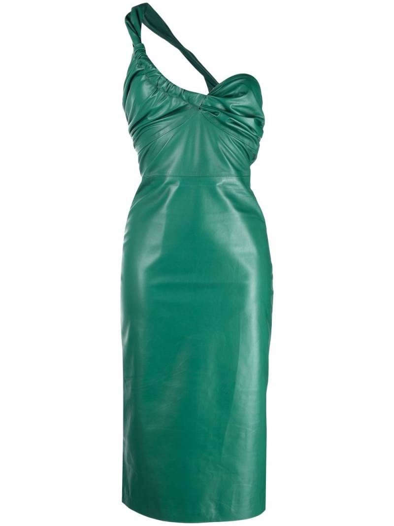 Manokhi Elsa ruched leather dress - Green von Manokhi