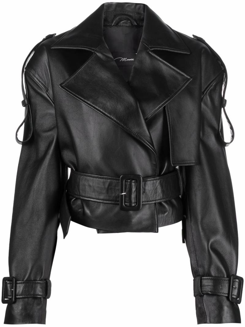 Manokhi Hana cropped biker jacket - Black von Manokhi