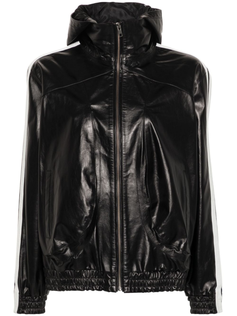 Manokhi Racing hooded leather jacket - Black von Manokhi