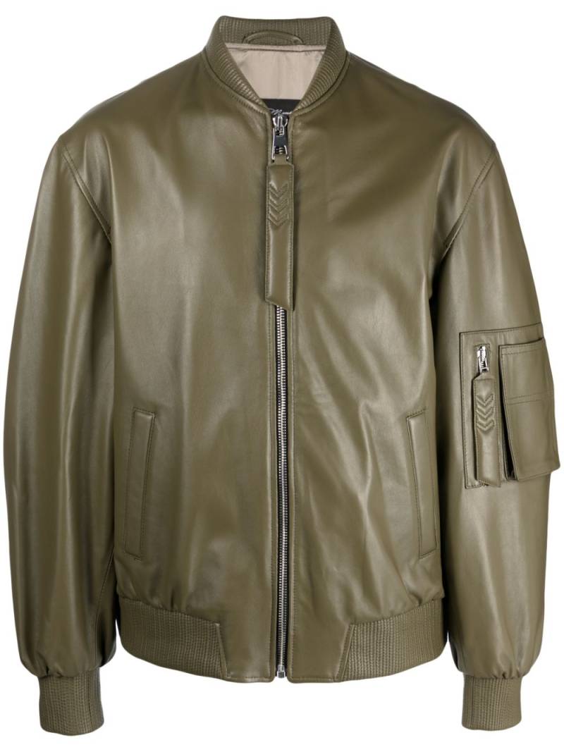 Manokhi Savona leather bomber jacket - Green von Manokhi