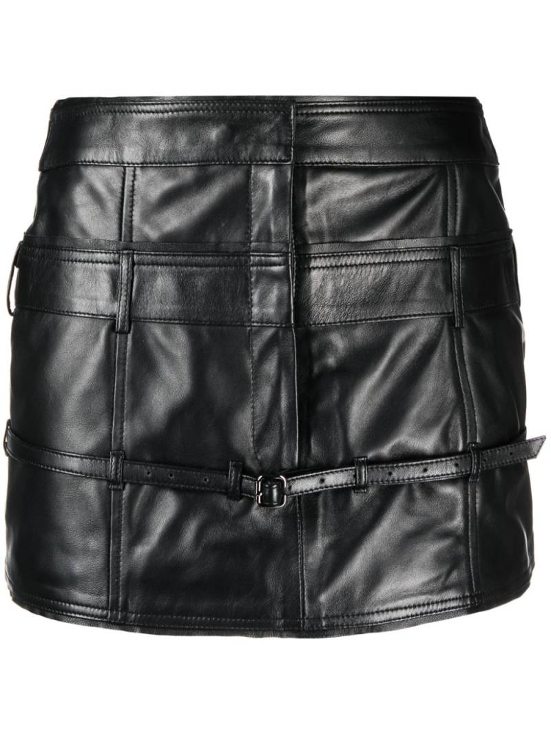 Manokhi belted leather mini skirt - Black von Manokhi