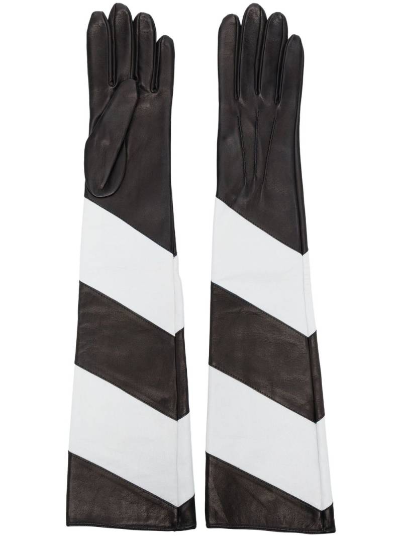 Manokhi colour-block leather gloves - Black von Manokhi