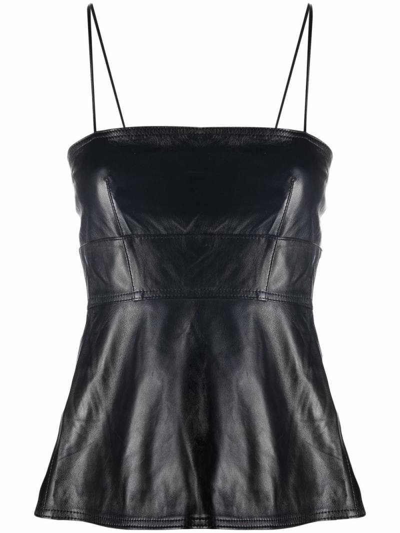 Manokhi cut-out leather spaghetti-strap top - Black von Manokhi