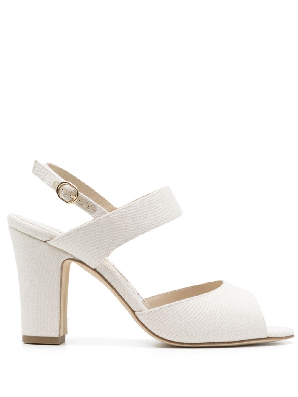 Manolo Blahnik 100mm canvas sandals - White von Manolo Blahnik