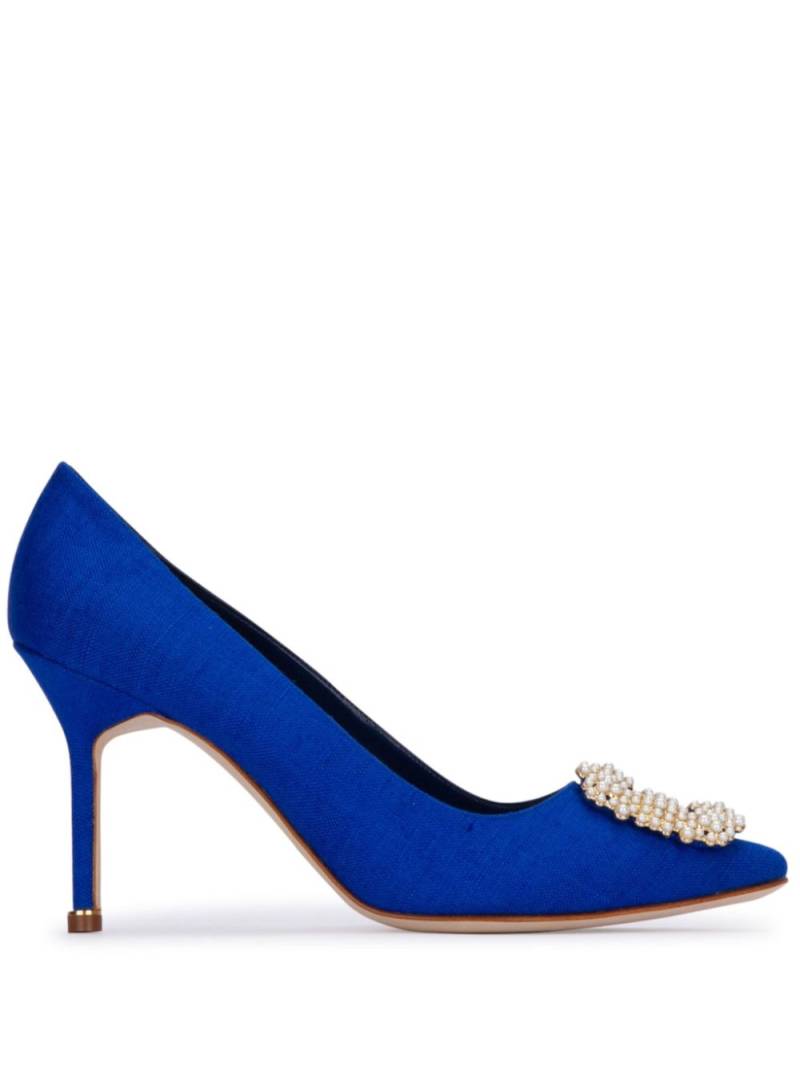 Manolo Blahnik 105mm Hangisi pumps - Blue von Manolo Blahnik