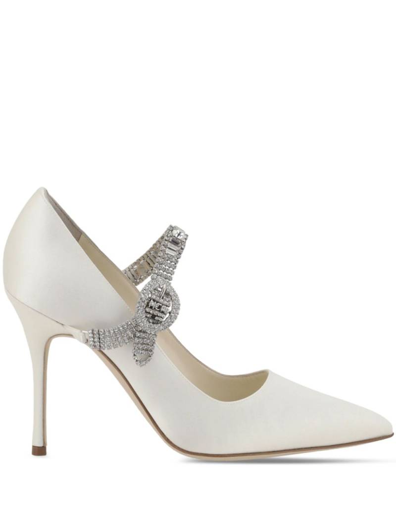 Manolo Blahnik 105mm Hangisi pumps - Neutrals von Manolo Blahnik