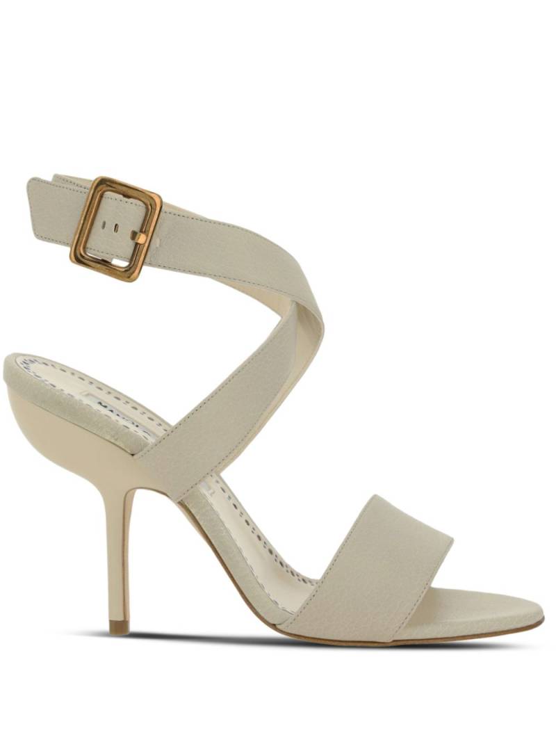 Manolo Blahnik 105mm Helua leather sandals - Neutrals von Manolo Blahnik