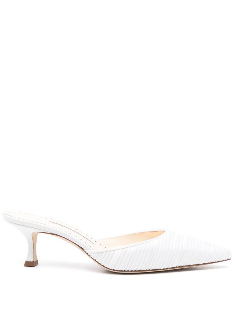 Manolo Blahnik 50mm Carolyne mules - White von Manolo Blahnik