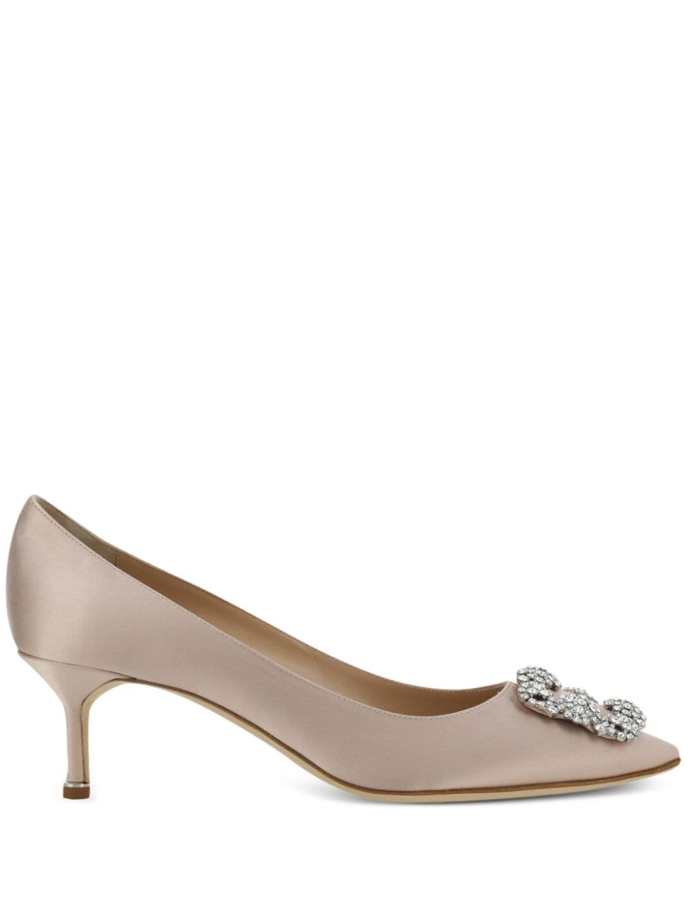 Manolo Blahnik 50mm Hangisi pumps - Neutrals von Manolo Blahnik