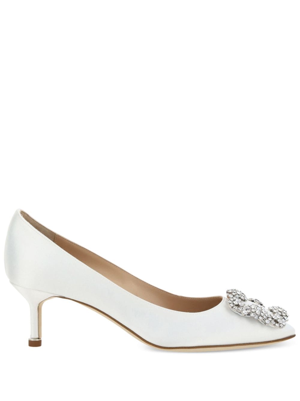 Manolo Blahnik 50mm Hangisi pumps - White von Manolo Blahnik