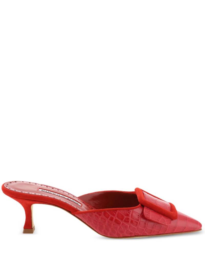 Manolo Blahnik 50mm Maysale mules - Red von Manolo Blahnik