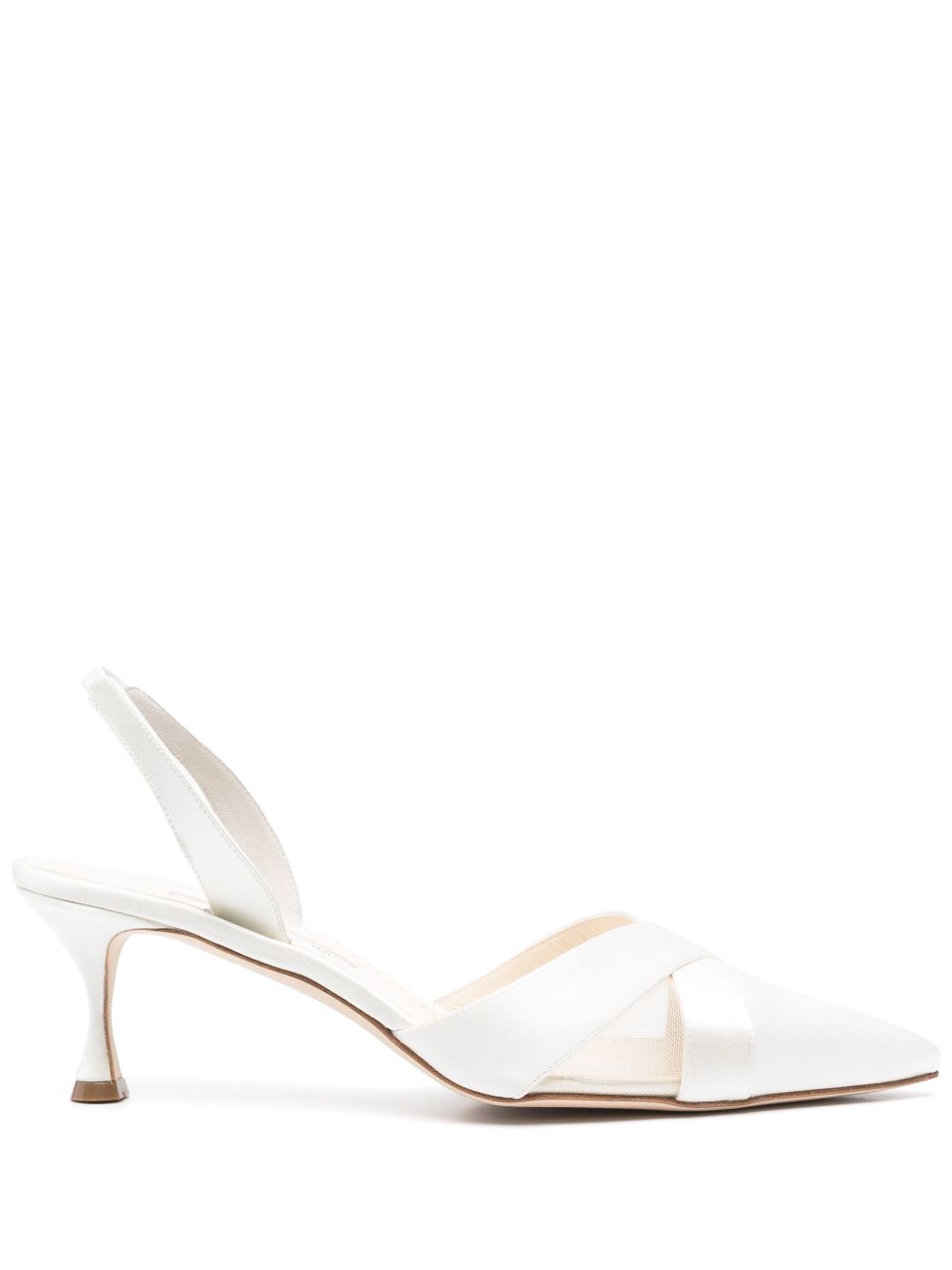 Manolo Blahnik 50mm Oyounak mules - White von Manolo Blahnik