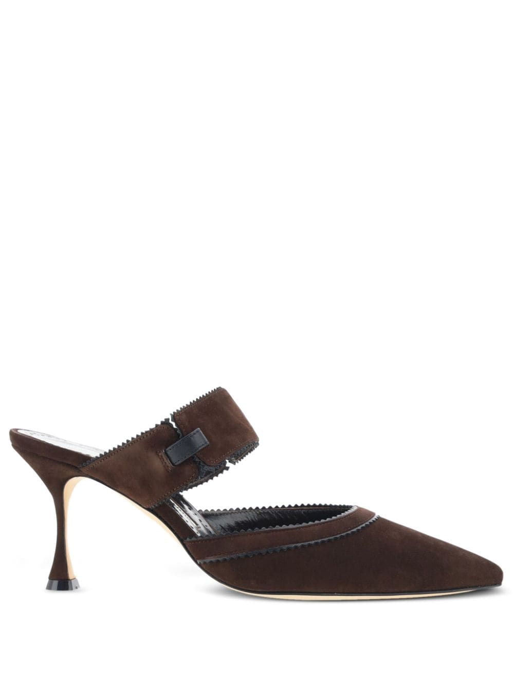 Manolo Blahnik 70mm Brontiamusa Rial mules - Brown von Manolo Blahnik