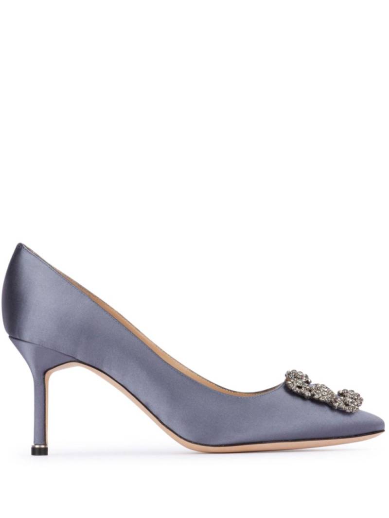 Manolo Blahnik 70mm Hangisi pumps - Blue von Manolo Blahnik