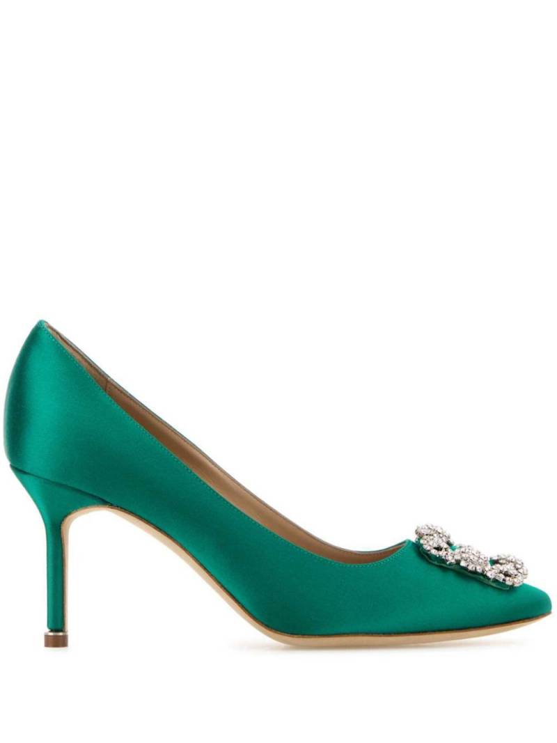 Manolo Blahnik 70mm Hangisi pumps - Green von Manolo Blahnik