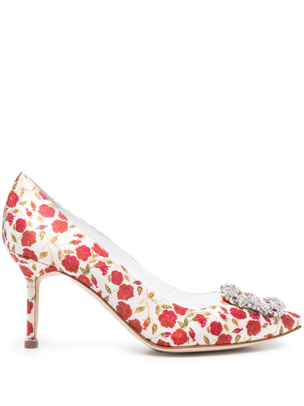 Manolo Blahnik 70mm Hangisi pumps - White von Manolo Blahnik