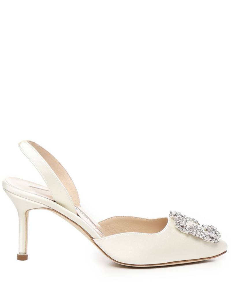 Manolo Blahnik 70mm Hangisli pumps - White von Manolo Blahnik