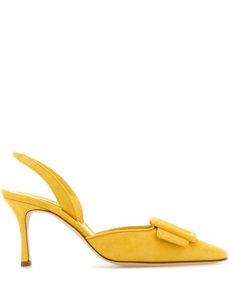 Manolo Blahnik 70mm Maysli pumps - Yellow von Manolo Blahnik