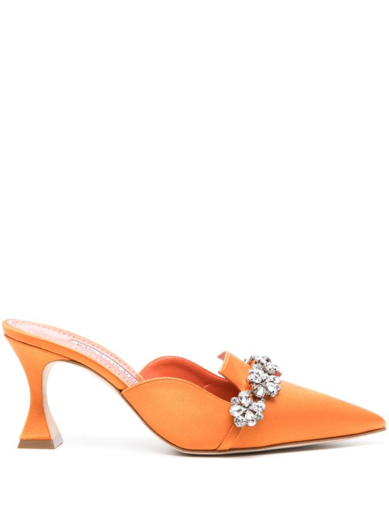 Manolo Blahnik 75mm Permu mules - Orange von Manolo Blahnik