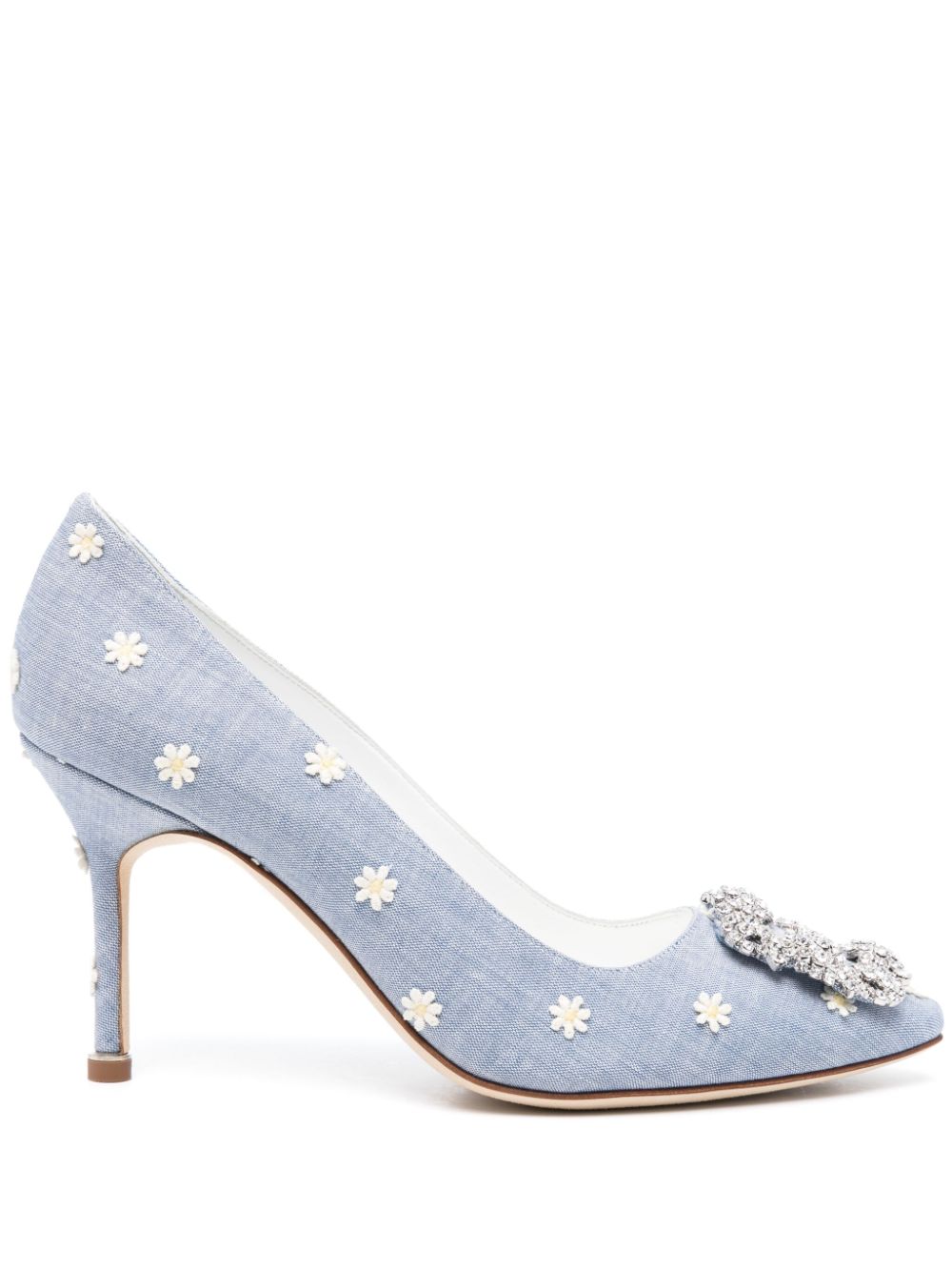 Manolo Blahnik 85mm Hangisi pumps - Blue von Manolo Blahnik