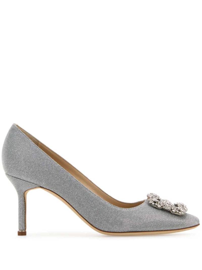 Manolo Blahnik 90mm Hangisi pumps - Grey von Manolo Blahnik