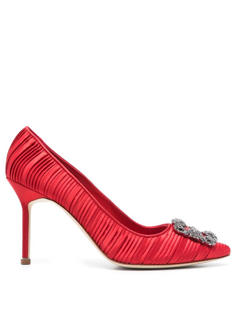 Manolo Blahnik 90mm Hangisi pumps - Red von Manolo Blahnik