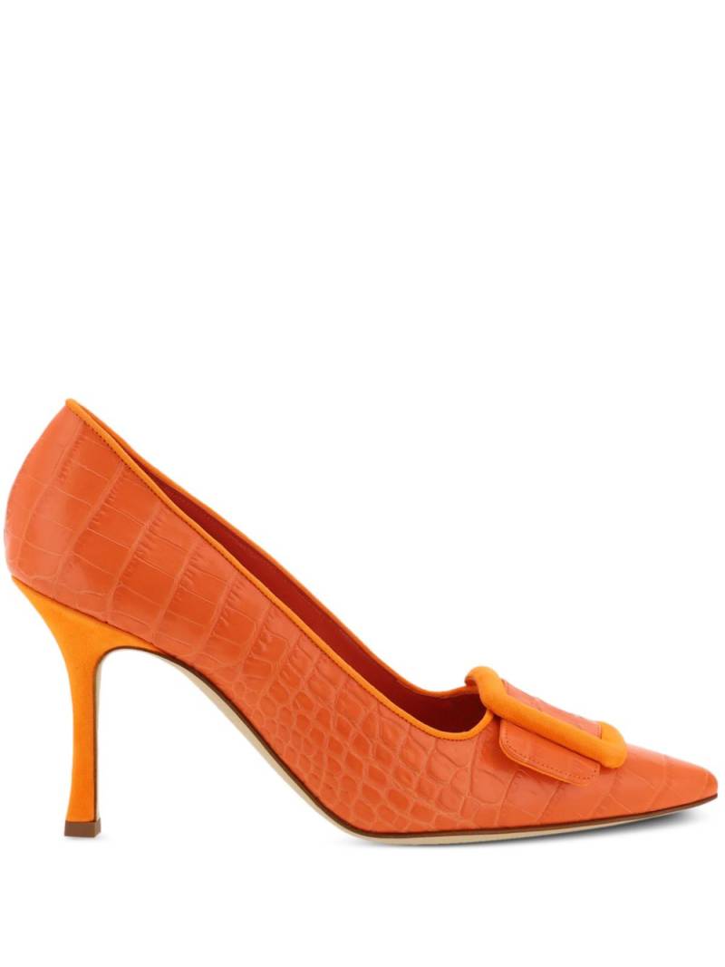 Manolo Blahnik 90mm Maysale pumps - Orange von Manolo Blahnik