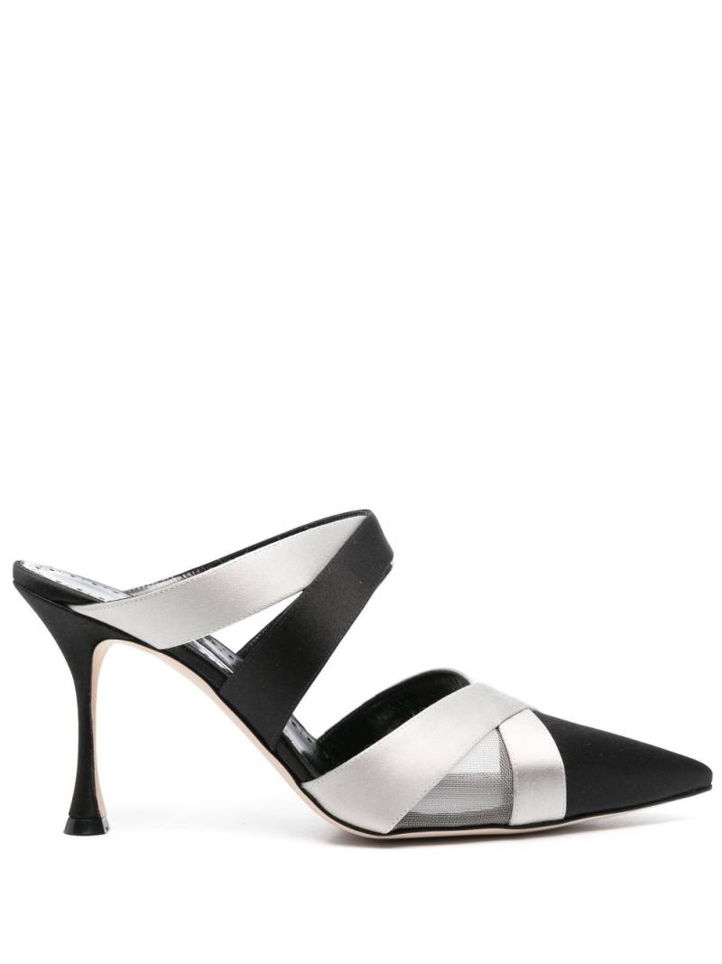 Manolo Blahnik 90mm Oyounak mules - 00150334 - BLCKMGRY von Manolo Blahnik