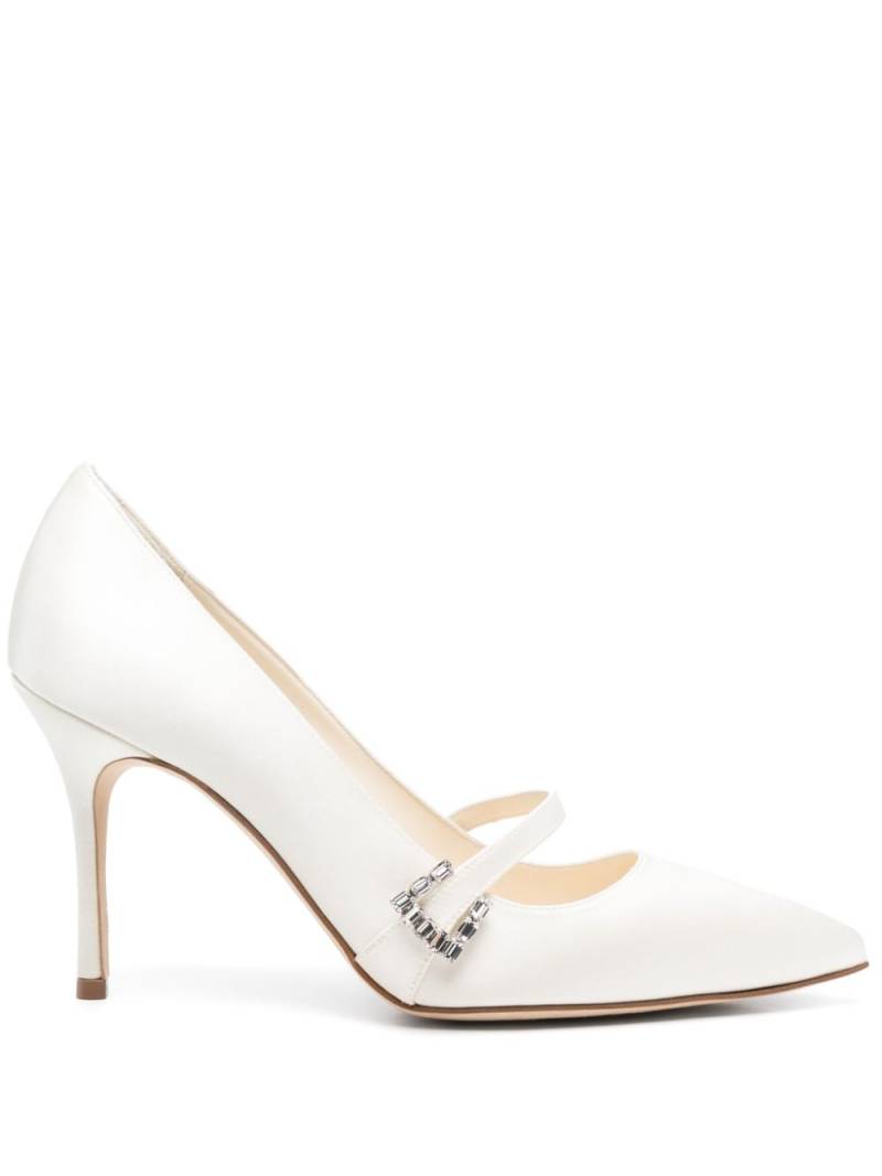 Manolo Blahnik 90mm Ramima pumps - White von Manolo Blahnik