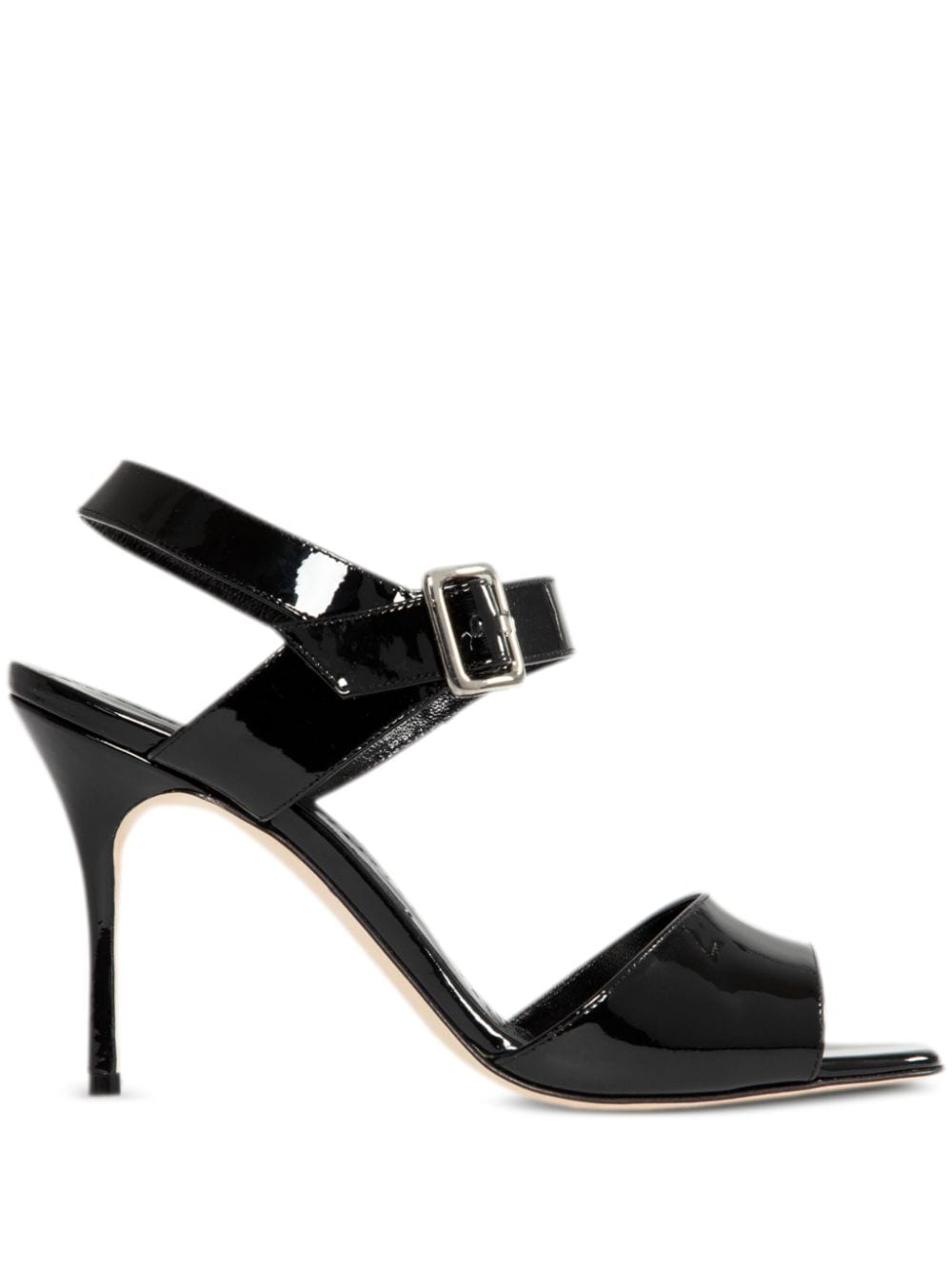 Manolo Blahnik 90mm leather sandals - Black von Manolo Blahnik